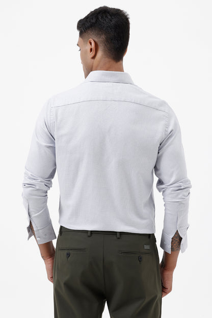 BLUE COTTON DOBBY SHIRT
