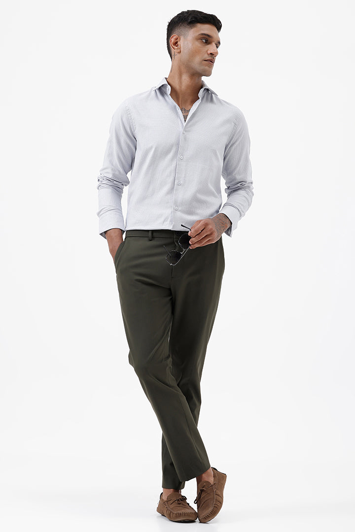 BLUE COTTON DOBBY SHIRT