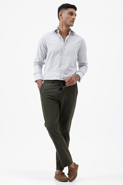 BLUE COTTON DOBBY SHIRT