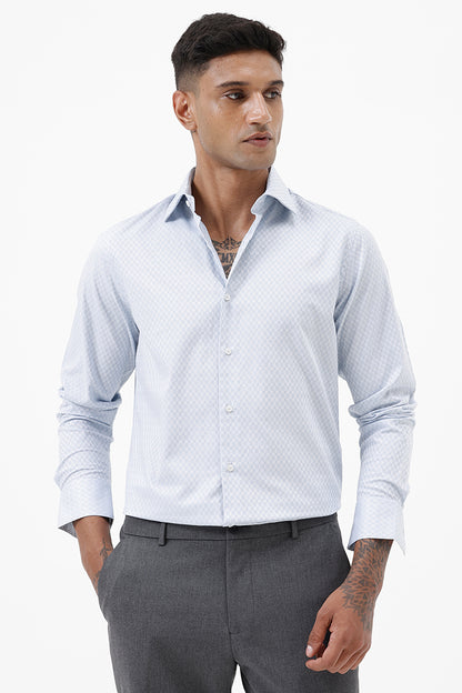 SKY BLUE COTTON DOBBY SHIRT