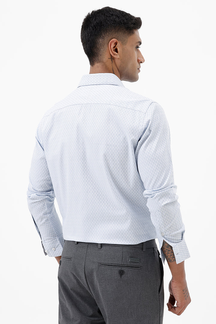 SKY BLUE COTTON DOBBY SHIRT