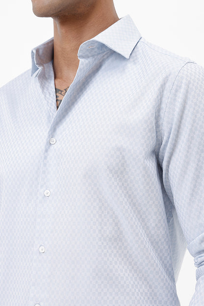 SKY BLUE COTTON DOBBY SHIRT
