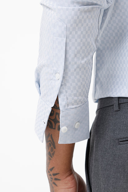 SKY BLUE COTTON DOBBY SHIRT