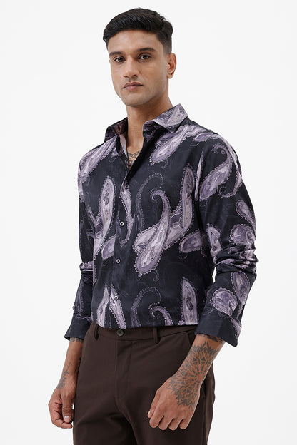 LAVENDER PAISLEY COTTON PRINT SHIRT