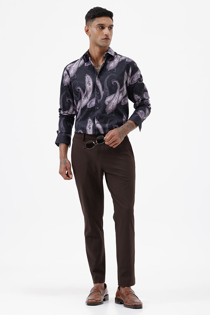 LAVENDER PAISLEY COTTON PRINT SHIRT