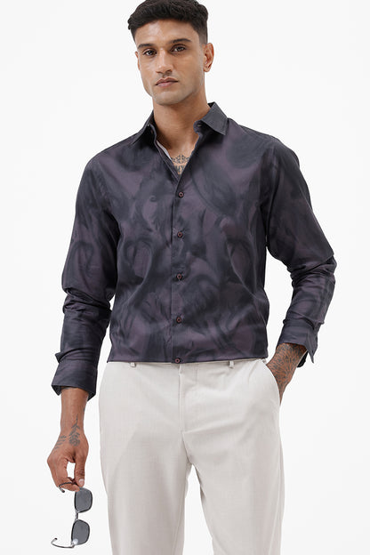 PURPLE PAISLEY COTTON PRINT SHIRT