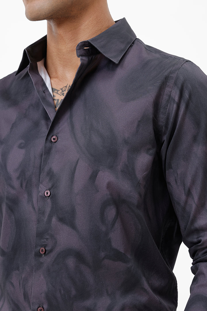 PURPLE PAISLEY COTTON PRINT SHIRT
