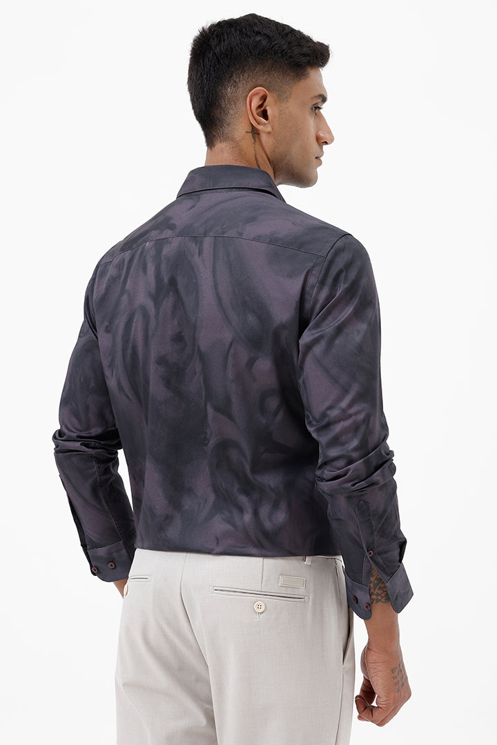 PURPLE PAISLEY COTTON PRINT SHIRT