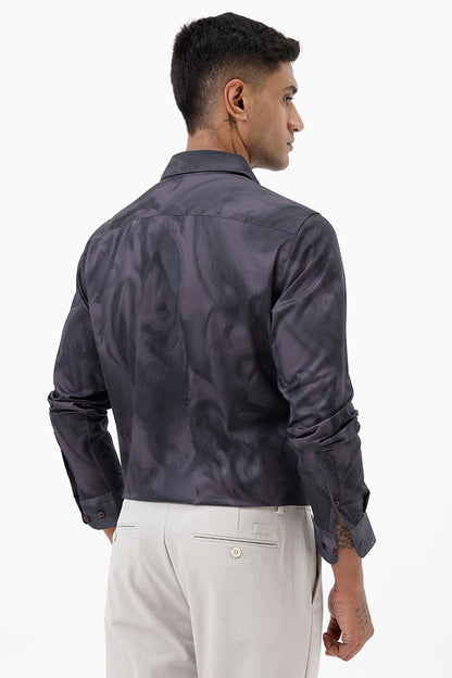 PURPLE PAISLEY COTTON PRINT SHIRT