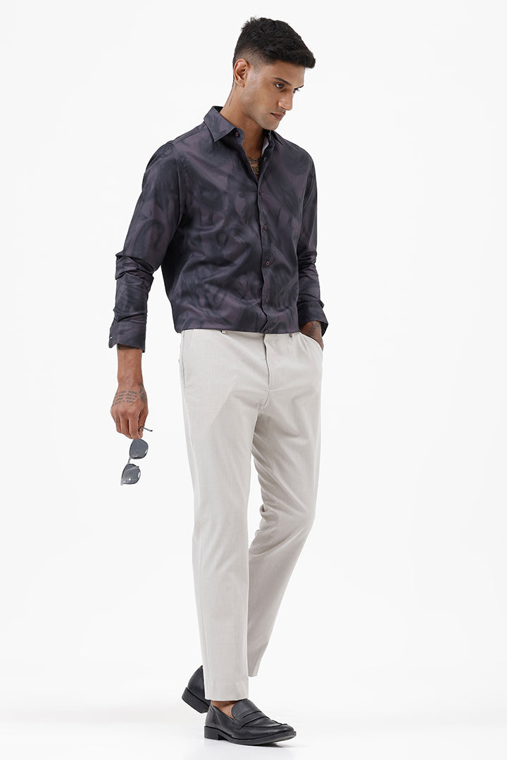 PURPLE PAISLEY COTTON PRINT SHIRT
