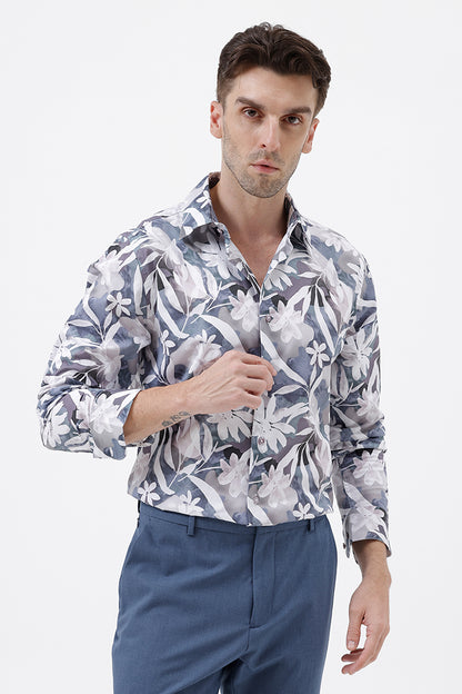 MULTI FLORAL COTTON PRINT SHIRT