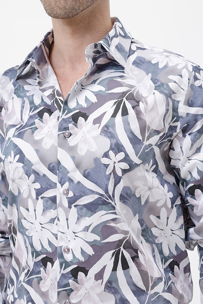 MULTI FLORAL COTTON PRINT SHIRT