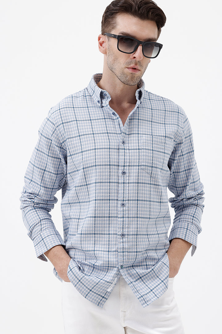 BLUE COTTON CHECKS SHIRT