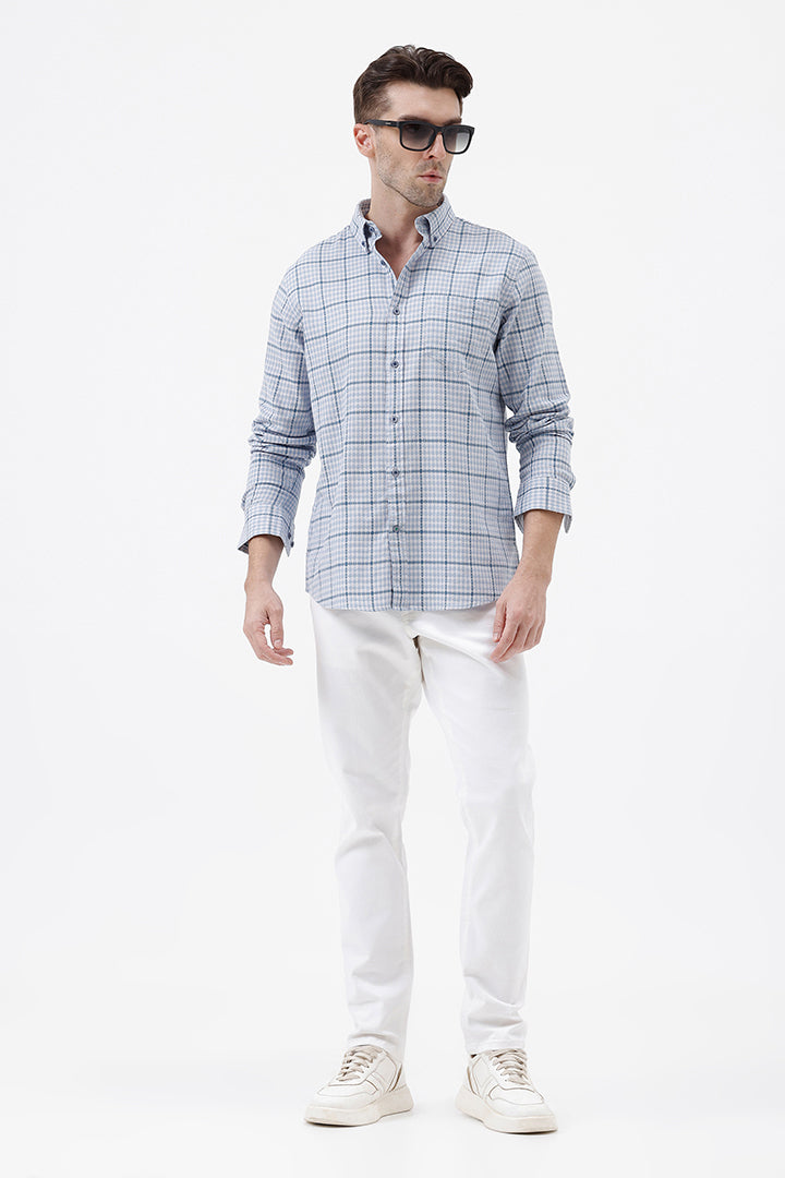 BLUE COTTON CHECKS SHIRT