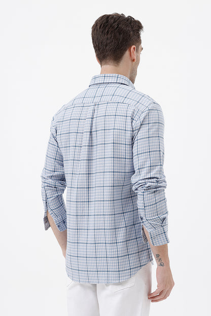 BLUE COTTON CHECKS SHIRT
