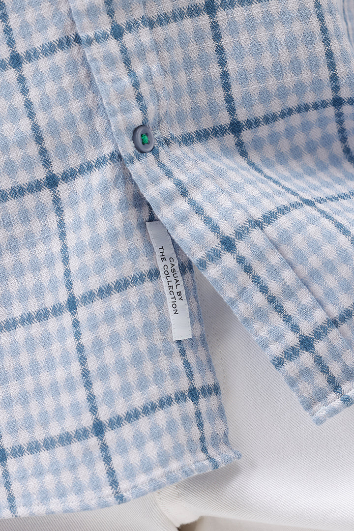 BLUE COTTON CHECKS SHIRT