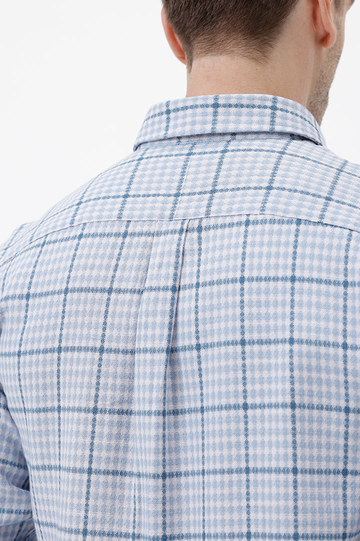 BLUE COTTON CHECKS SHIRT