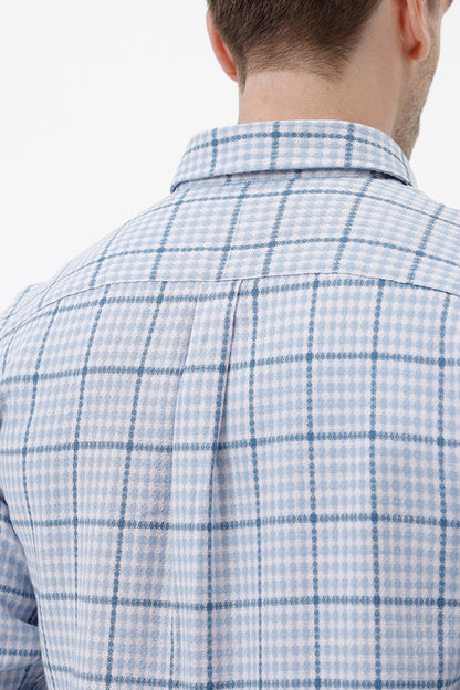 BLUE COTTON CHECKS SHIRT