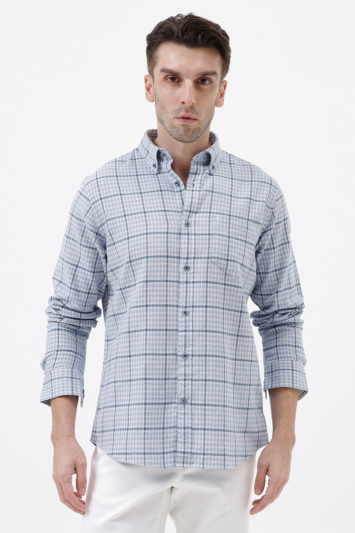 BLUE COTTON CHECKS SHIRT