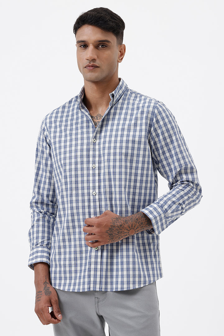 BLUE COTTON CHECK SHIRT