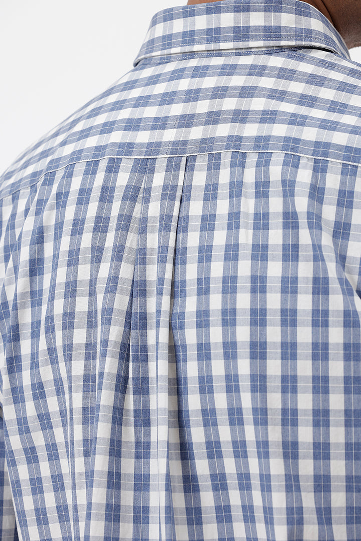 BLUE COTTON CHECK SHIRT
