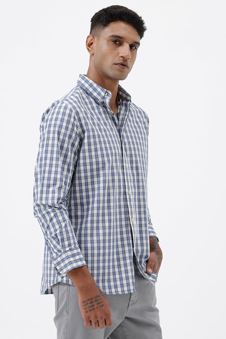 BLUE COTTON CHECK SHIRT