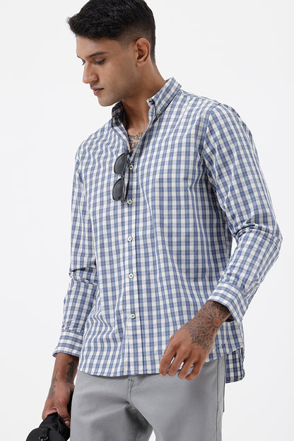 BLUE COTTON CHECK SHIRT