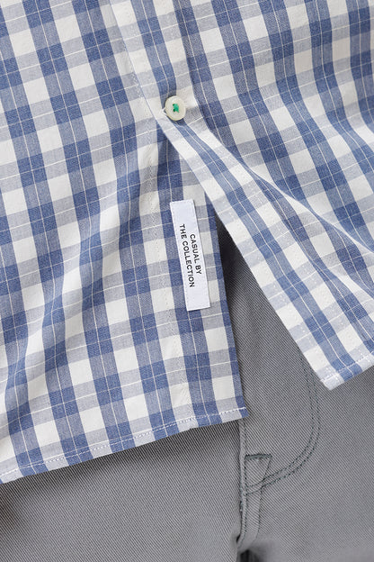BLUE COTTON CHECK SHIRT