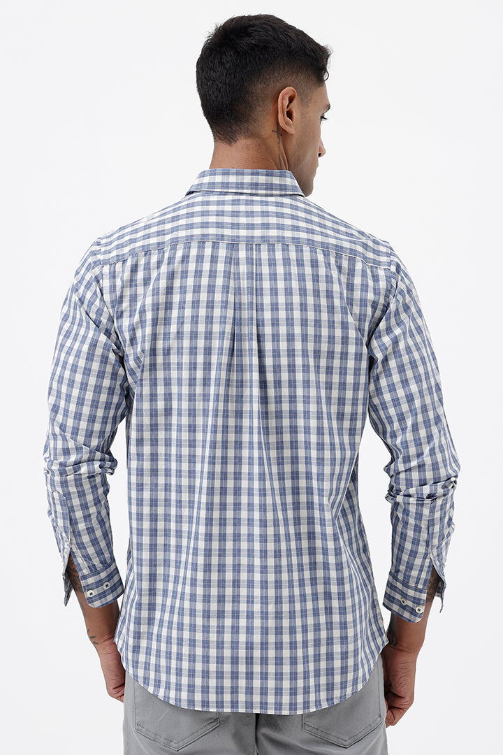 BLUE COTTON CHECK SHIRT