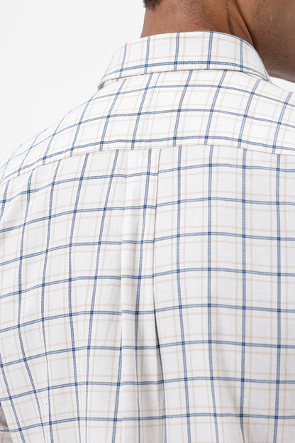 OFF WHITE COTTON CHECK SHIRT