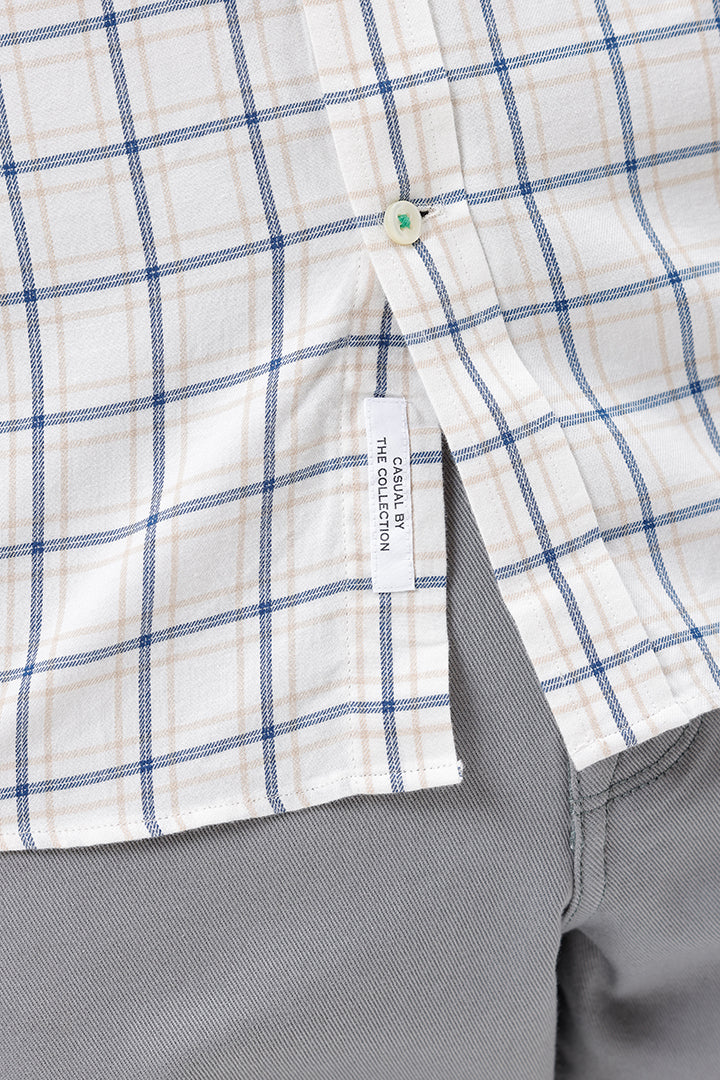 OFF WHITE COTTON CHECK SHIRT