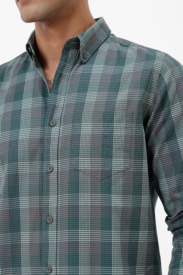 FOREST GREEN COTTON CHECK SHIRT