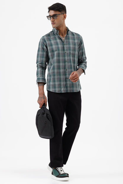 FOREST GREEN COTTON CHECK SHIRT