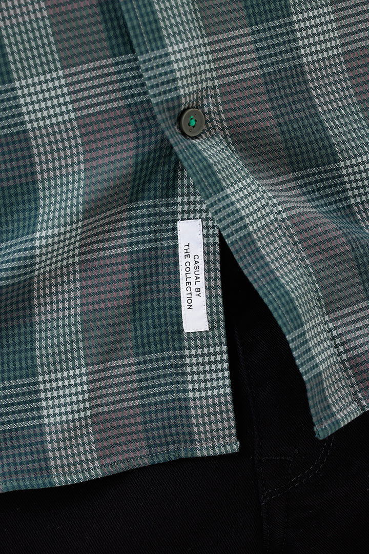 FOREST GREEN COTTON CHECK SHIRT