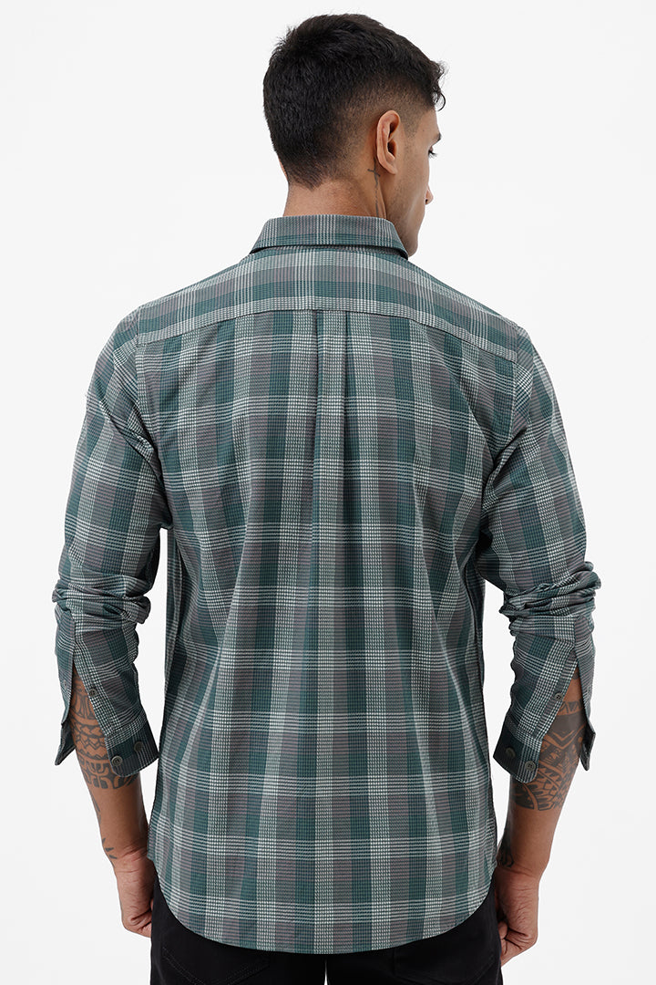 FOREST GREEN COTTON CHECK SHIRT