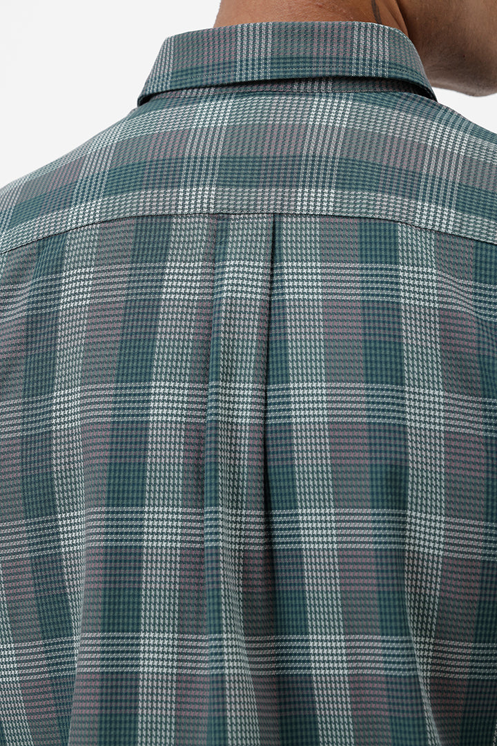 FOREST GREEN COTTON CHECK SHIRT