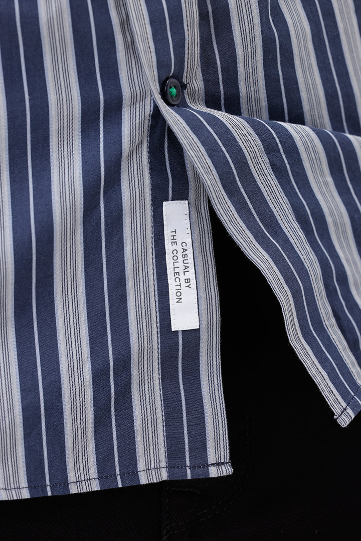 BLUE COTTON STRIPE SHIRT