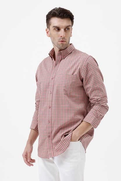 ONION PINK COTTON CHECK SHIRT