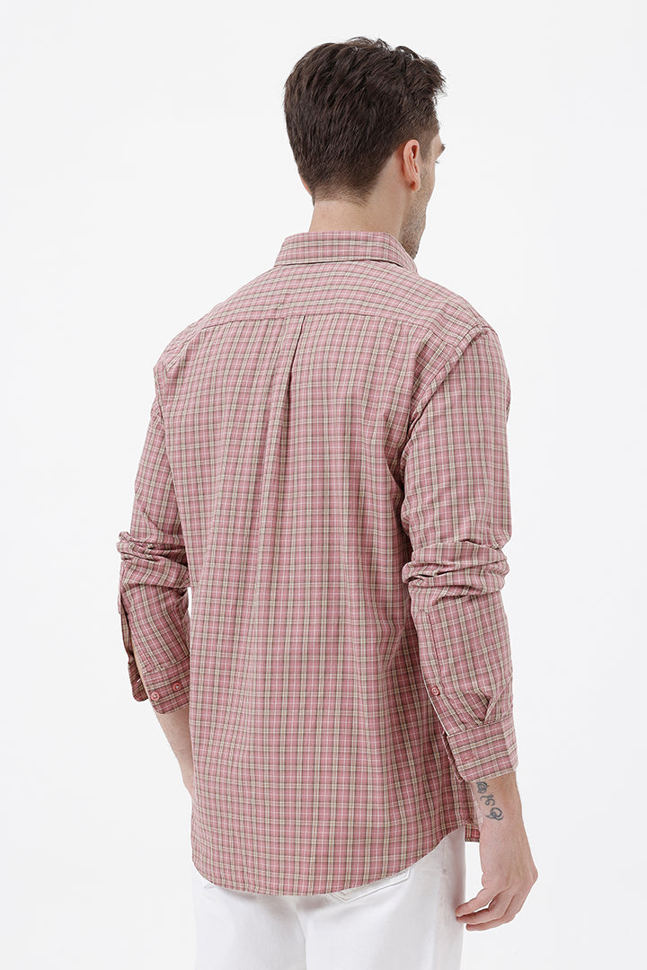 ONION PINK COTTON CHECK SHIRT