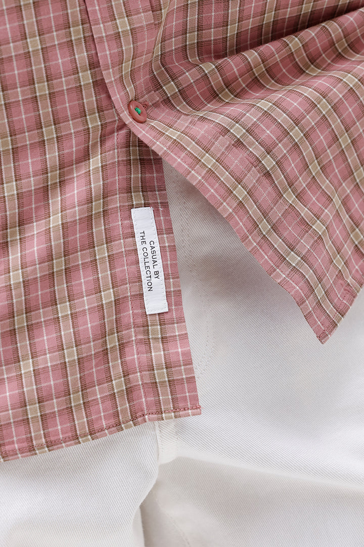 ONION PINK COTTON CHECK SHIRT