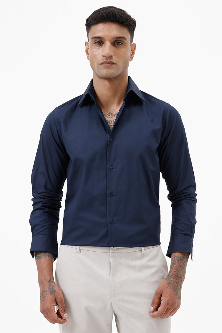 NAVY COTTON SHIRT
