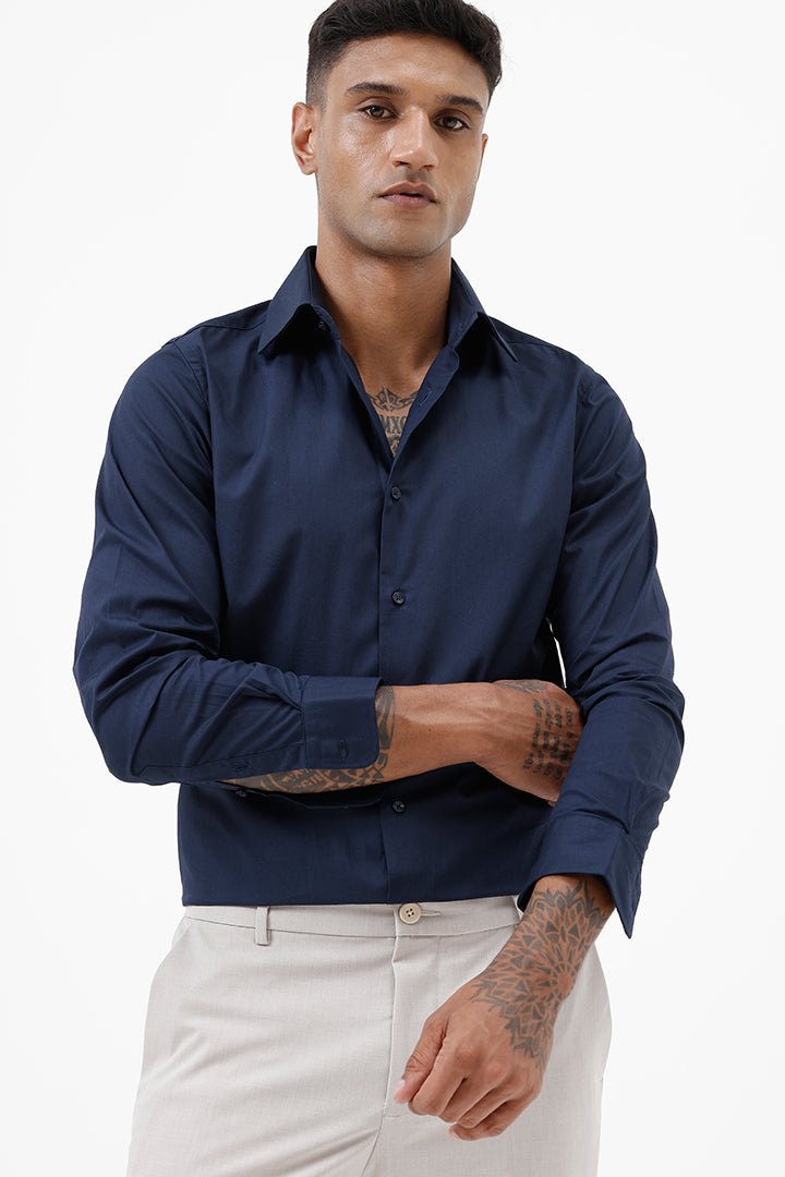 NAVY COTTON SHIRT