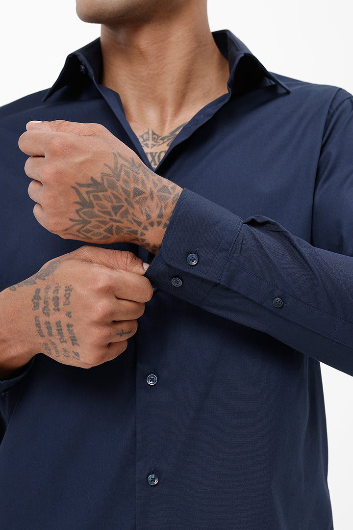 NAVY COTTON SHIRT