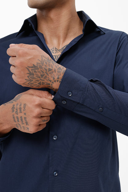 NAVY COTTON SHIRT