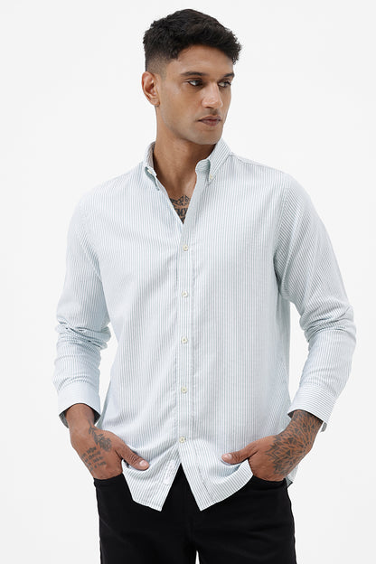 GREEN OXFORD STRIPE SHIRT