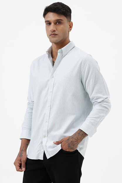 GREEN OXFORD STRIPE SHIRT