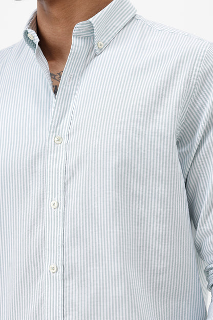 GREEN OXFORD STRIPE SHIRT