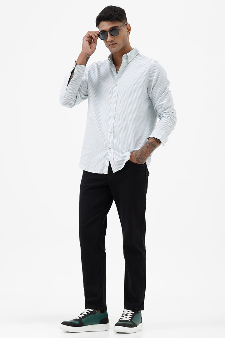 GREEN OXFORD STRIPE SHIRT
