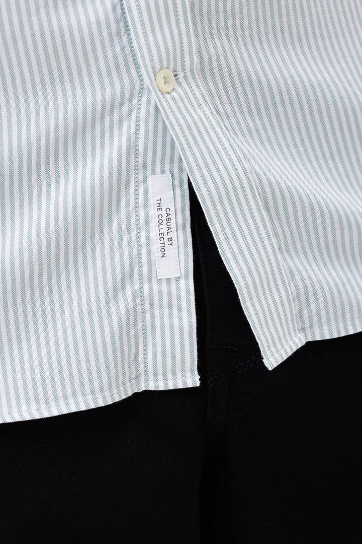 GREEN OXFORD STRIPE SHIRT