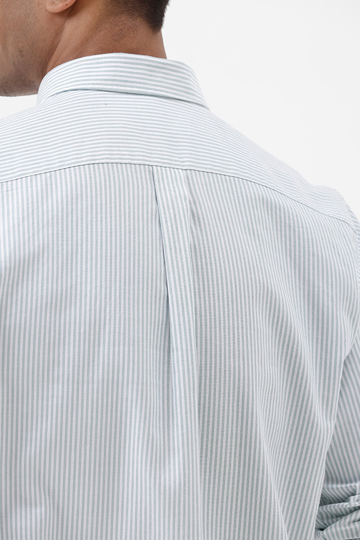 GREEN OXFORD STRIPE SHIRT